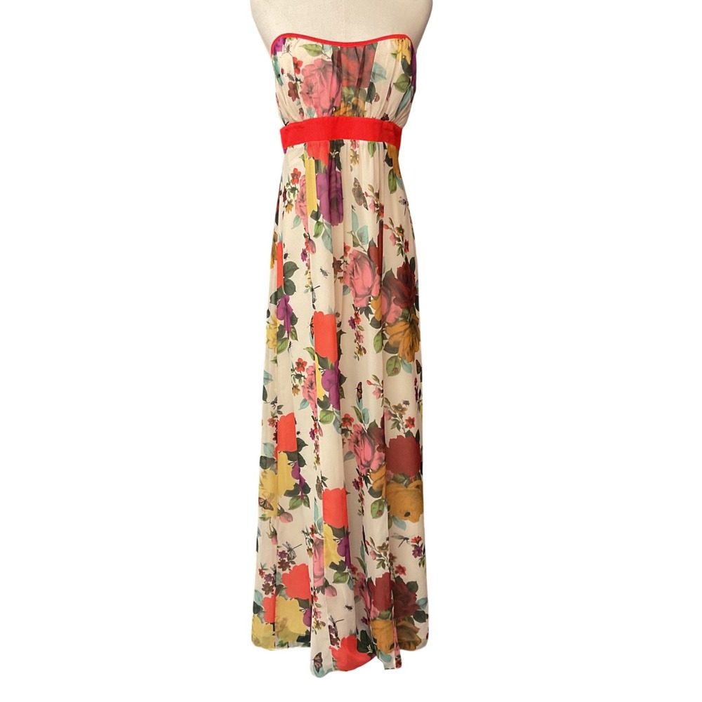 Ted Baker London Women's Floral Print Empire Waist Vibrant Maxi Dress Sz 10 NWT - Picture 3 of 14